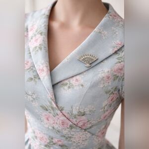 Art Deco Vintage 1950's Folding Fan Silver Lapel Pin Brooch